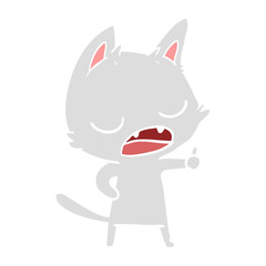 talking cat flat color style cartoon