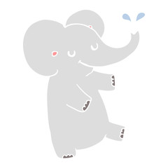 flat color style cartoon dancing elephant