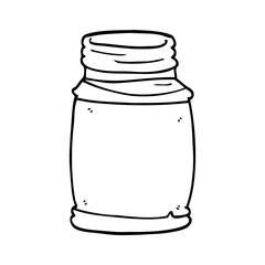 line drawing cartoon glass jar