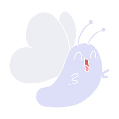 funny flat color style cartoon butterfly