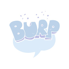 flat color illustration of a cartoon burp symbol