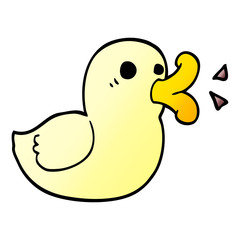 cartoon doodle happy duck