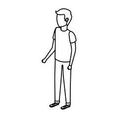 young and casual man character