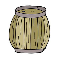 cartoon doodle beer barrel