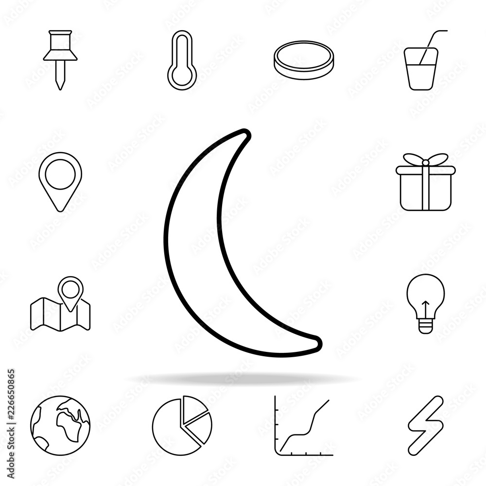 Aufkleber half moon icon. web icons universal set for web and mobile