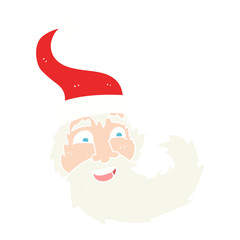 flat color illustration of a cartoon santa claus laughing
