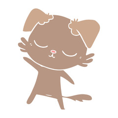 cute flat color style cartoon dog