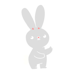 cute flat color style cartoon rabbit