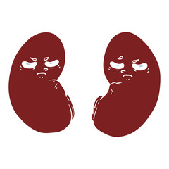 flat color style cartoon irritated kidneys