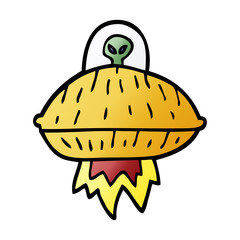 cartoon doodle alien spaceship