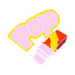 flat color illustration of a cartoon bubble gum