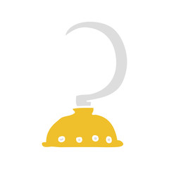 flat color illustration of a cartoon pirate hook