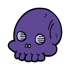 cartoon doodle halloween skull