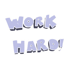 flat color illustration of a cartoon work hard symbol
