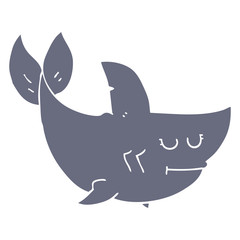 flat color style cartoon shark