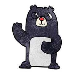 cartoon doodle black bear