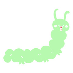 flat color style cartoon caterpillar