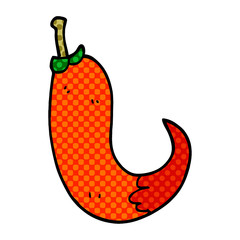 cartoon doodle red hot chilli pepper