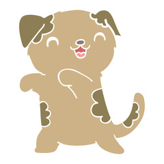 cute flat color style cartoon puppy