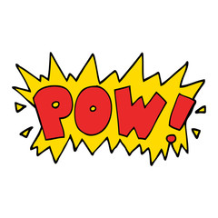 cartoon doodle word pow
