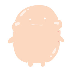 cute fat flat color style cartoon human