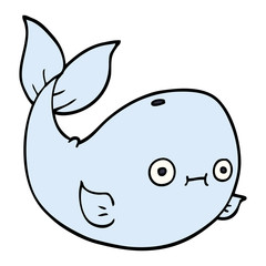 cartoon doodle sea whale