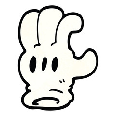 cartoon doodle glove hand