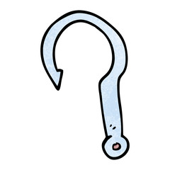 cartoon doodle fish hook