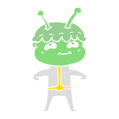 friendly flat color style cartoon spaceman