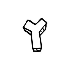 Fototapeta premium line drawing cartoon letter y