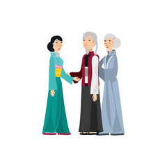 group of women chinese avatar character