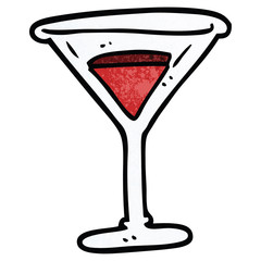 cartoon doodle red cocktail