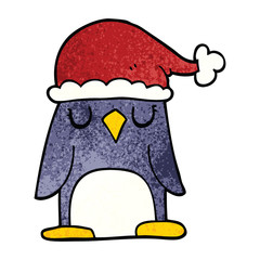 cartoon doodle christmas penguin