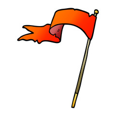cartoon doodle waving flag