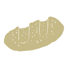 flat color illustration of a cartoon bread