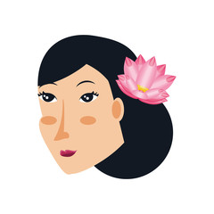 head of geisha woman avatar character