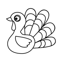 cute turkey thanksgiving character