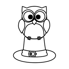 owl with pilgrim hat