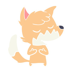 friendly flat color style cartoon fox