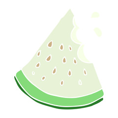 flat color illustration of a cartoon watermelon slice