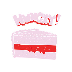 flat color illustration of a cartoon cake