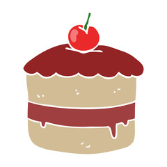 flat color style cartoon cake