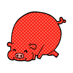 cartoon doodle fat pig