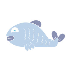 flat color illustration of a cartoon fish