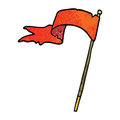 cartoon doodle waving flag