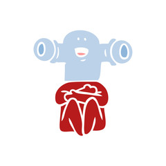 friendly flat color style cartoon alien