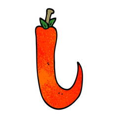 cartoon doodle red hot chilli pepper