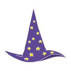 Fototapeta premium flat color style cartoon wizard hat