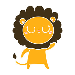 flat color style cartoon lion