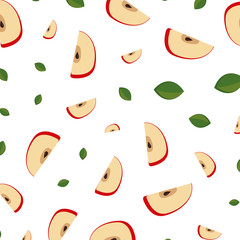 apple fresh fruit with leafs pattern